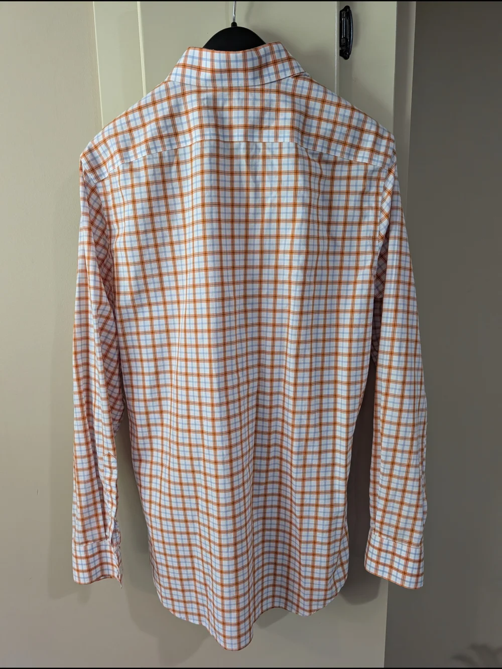Banana Republic Orange and White Plaid Dress Shirt